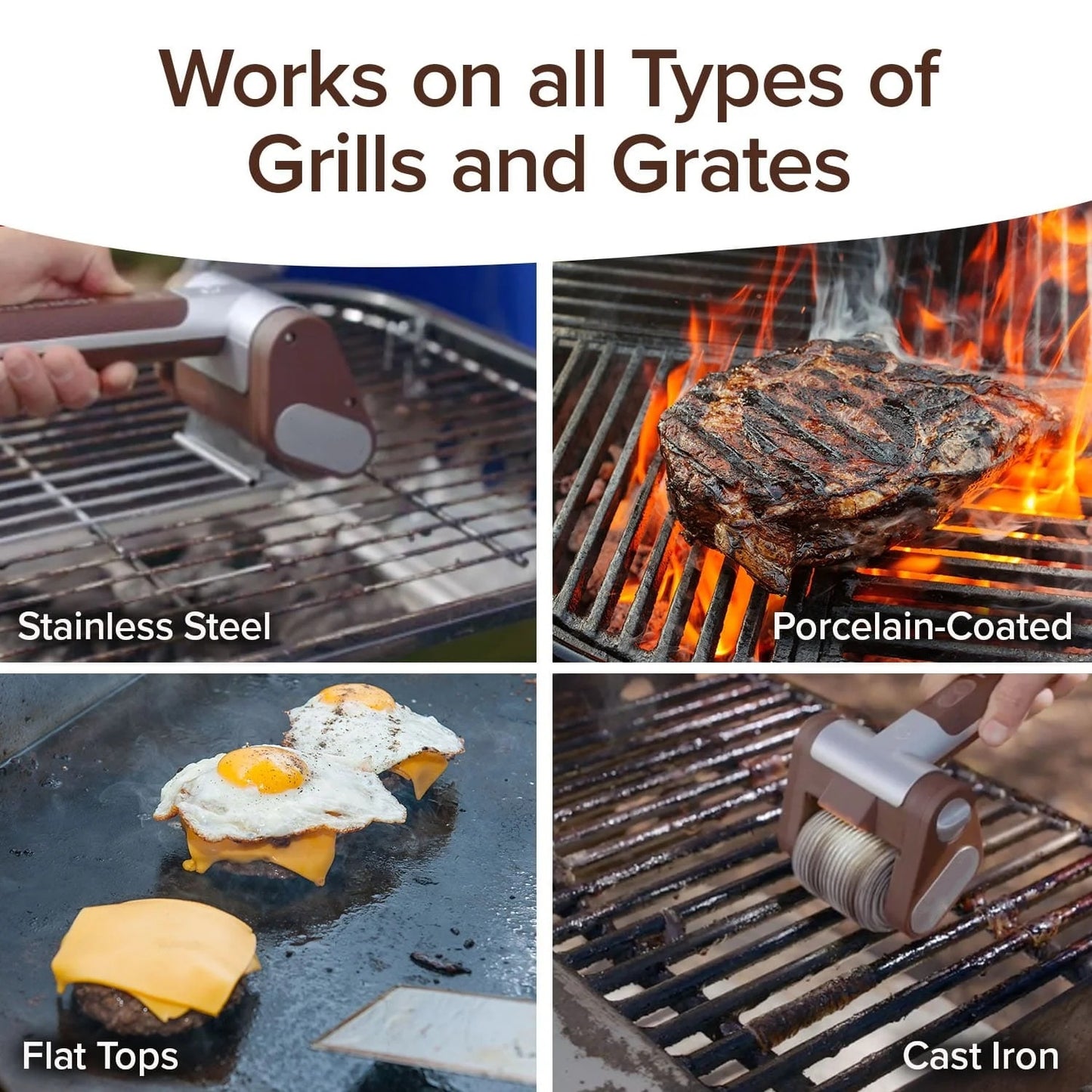 Electric Bristle-Free Grill Brush – Steam Cleaning BBQ Scraper Tool