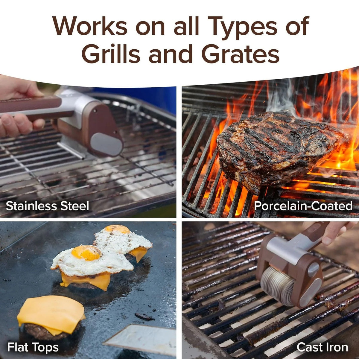 Electric Bristle-Free Grill Brush – Steam Cleaning BBQ Scraper Tool