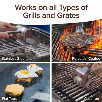 Electric Bristle-Free Grill Brush – Steam Cleaning BBQ Scraper Tool