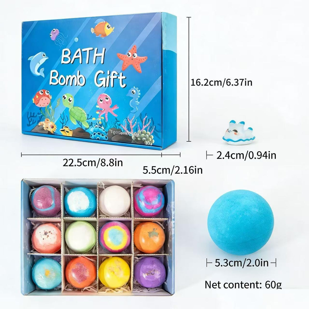 Kids Bath Bombs with Surprise Toys – 12 Pack Ocean Set