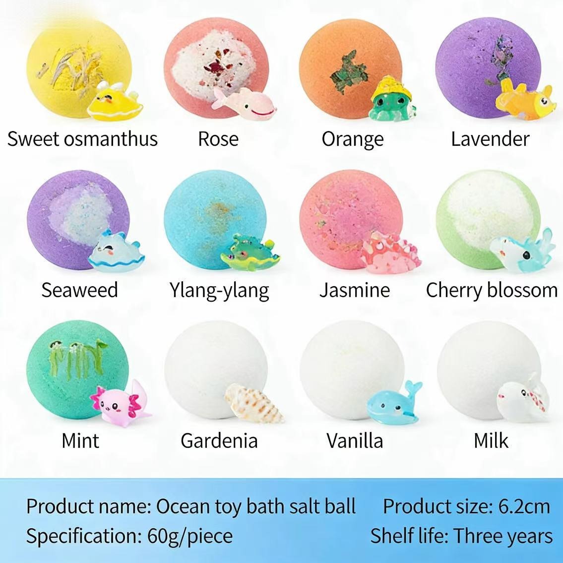 Kids Bath Bombs with Surprise Toys – 12 Pack Ocean Set
