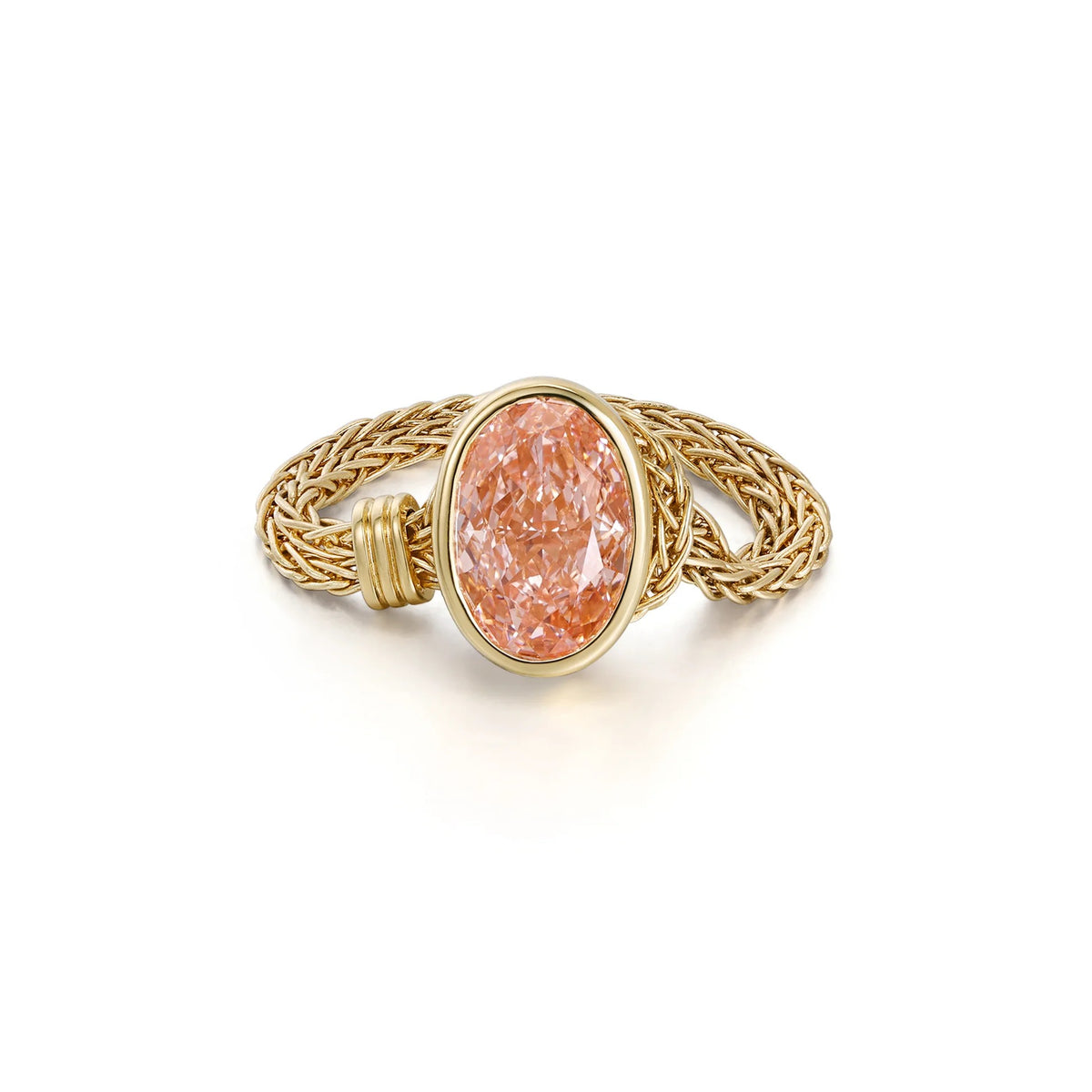 Faith – Pink Oval Cut Lab Grown Diamond Chain Ring