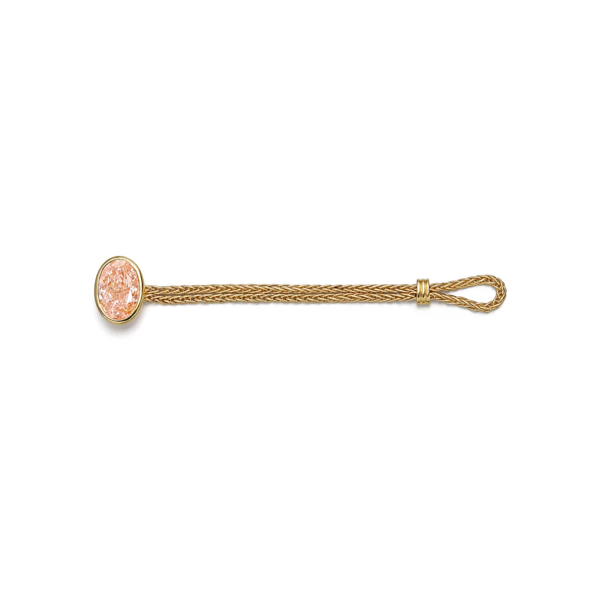 Faith – Pink Oval Cut Lab Grown Diamond Chain Ring