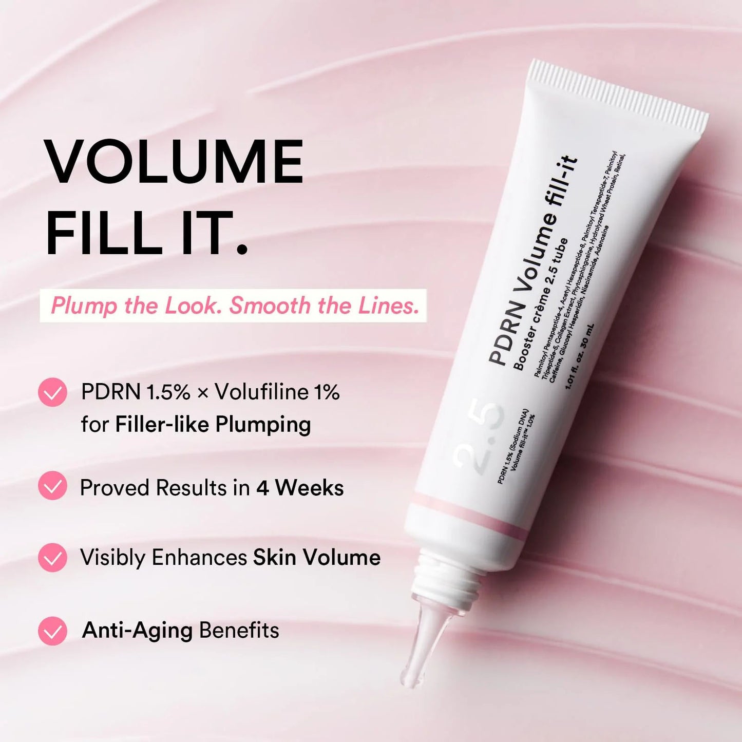 PDRN Volume Fill-It Booster Crème 2.5 Tube – Bounce, Plump & Repair