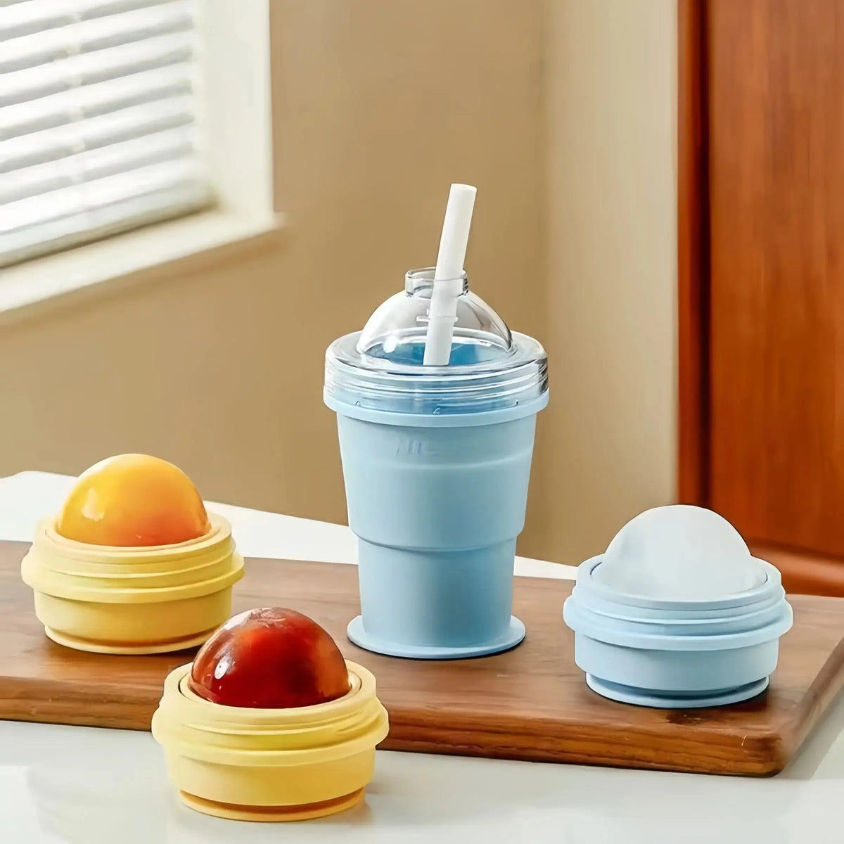 Foldable Silicone Ice Ball Cup – 2-in-1 Drink & Mold