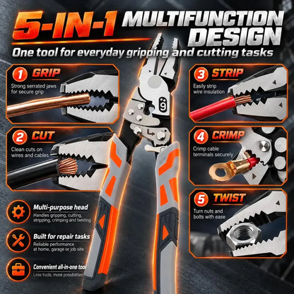9-Inch Self-Locking Anti-Slip Ratchet Pliers