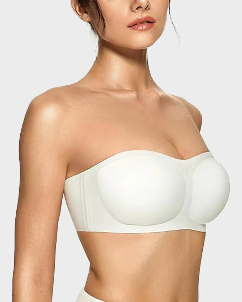 Strapless Wireless Padded Bandeau Bra – Non-Slip Seamless Comfort