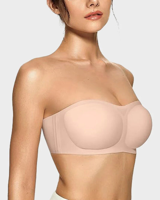 Strapless Wireless Padded Bandeau Bra – Non-Slip Seamless Comfort