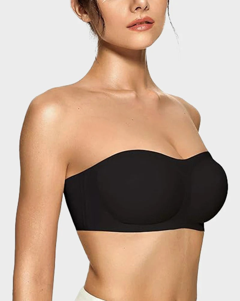 Strapless Wireless Padded Bandeau Bra – Non-Slip Seamless Comfort
