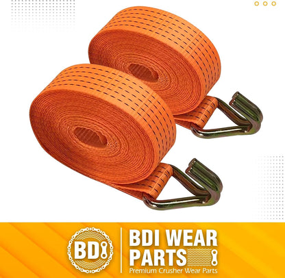 2-Pack Heavy Duty Ratchet Tie Down Straps, 10,000 LBS Cargo Straps