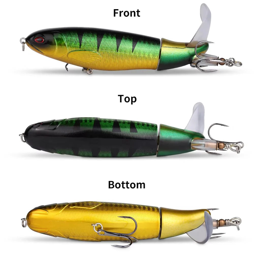 5/10 PCS Topwater Rotating Tail Fishing Lure – Loud Splash Prop Bait