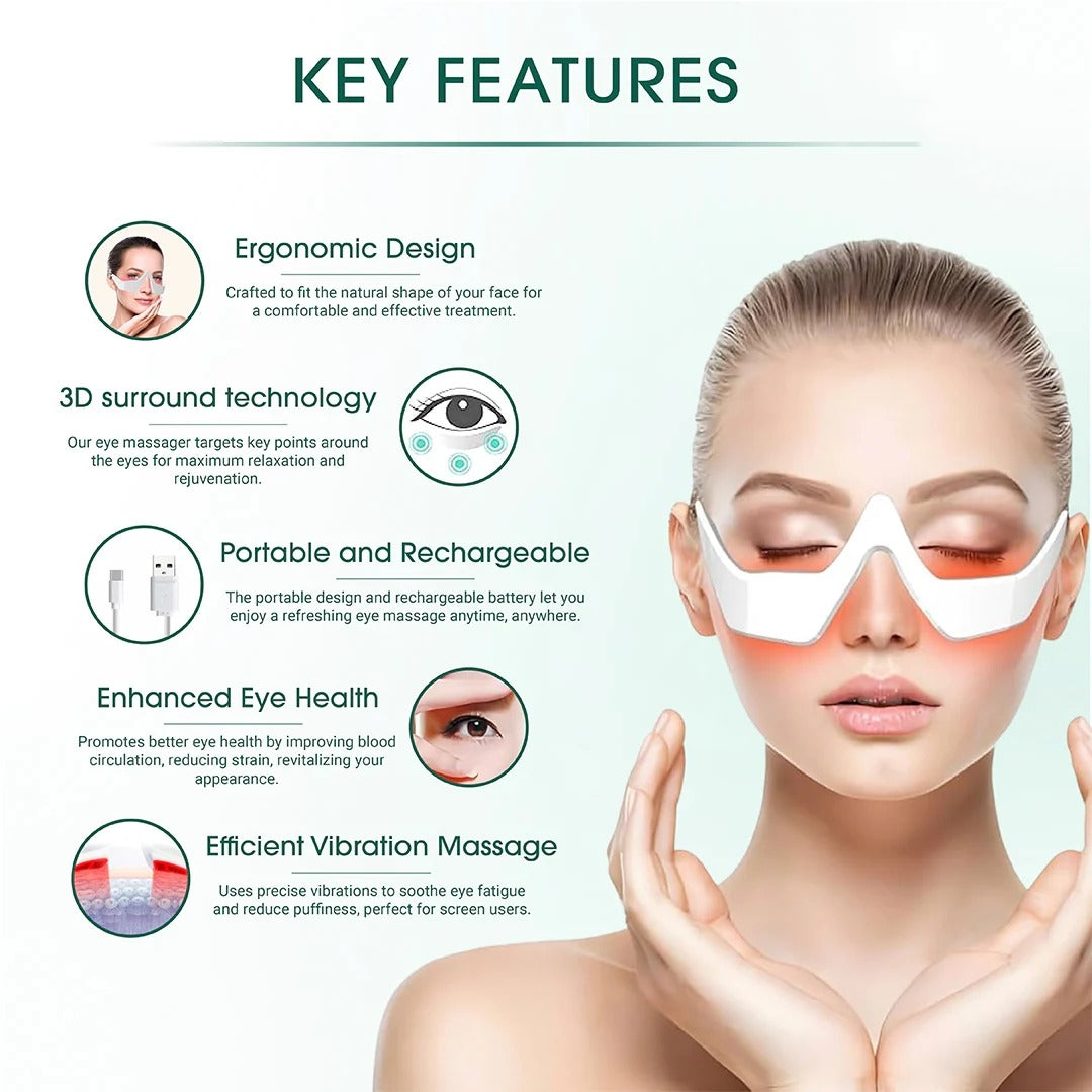 Red Light Therapy Eye Glasses – Reduce Dark Circles & Eye Fatigue