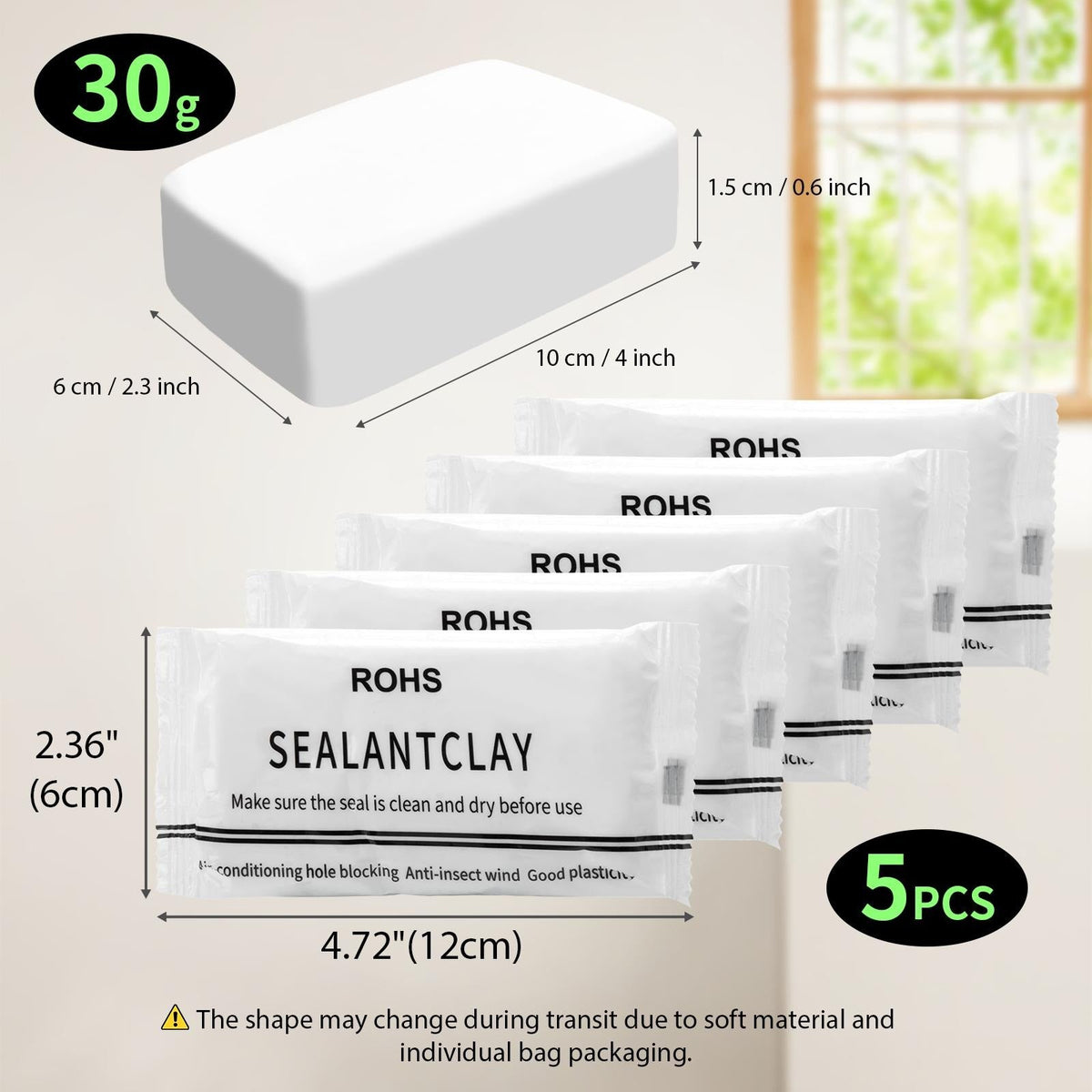 6 PCS Waterproof Seal Putty for Wall Holes & Pipe Repairs – Moldable, Fast-Curing Leak Repair
