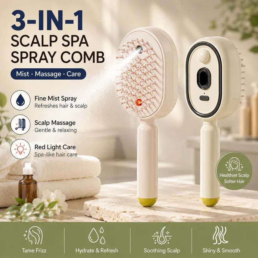 Electric Mist Scalp Massage Brush for Smooth Healthy Hair