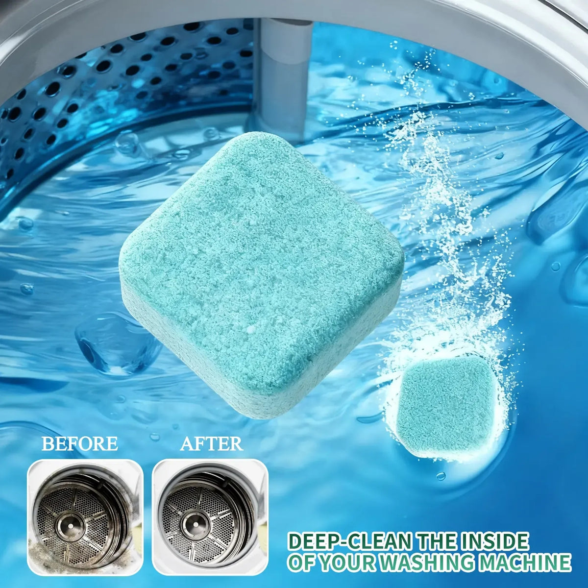 Eco-Friendly Washing Machine Cleaner 12ct - Removes Pet Hair & Odor Neutralizer