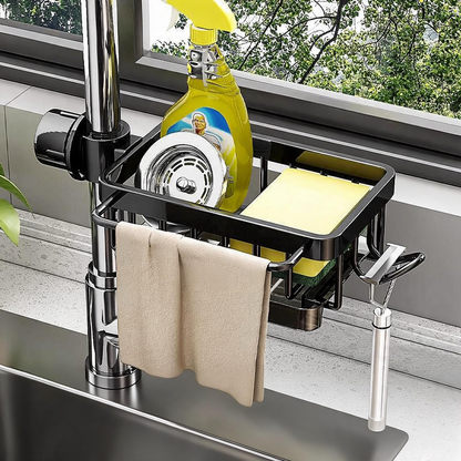 Sink Organizer Rack – Hanging Faucet Drain Rack with Drip Tray
