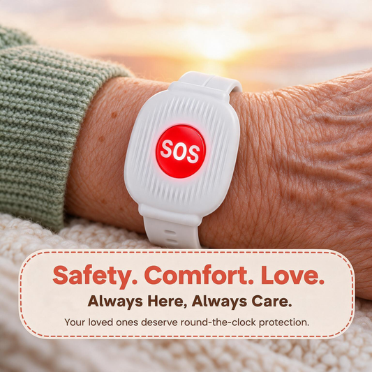 SOS Emergency Alert Bracelet for Seniors – Instant Panic Button with App Notification