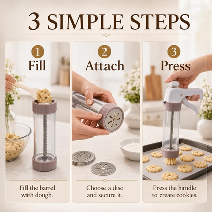 Cream Decorating Tool & Cookie Press Set – 21-Piece Baking Kit
