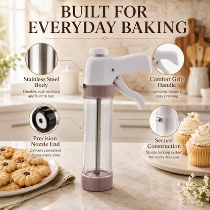 Cream Decorating Tool & Cookie Press Set – 21-Piece Baking Kit