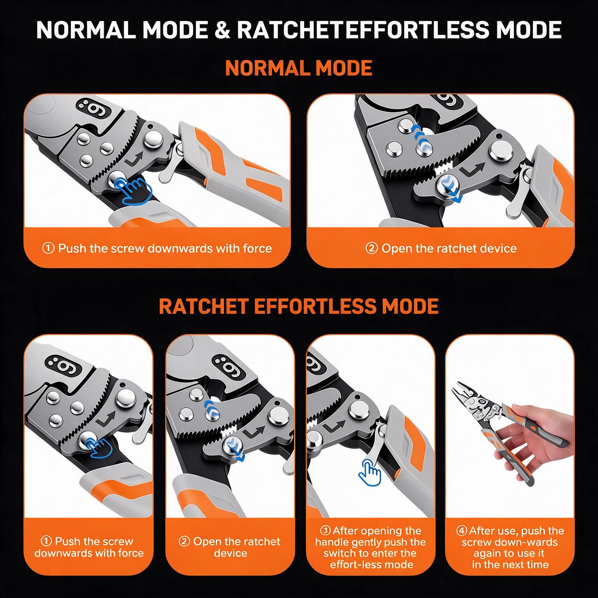 9-Inch Self-Locking Anti-Slip Ratchet Pliers