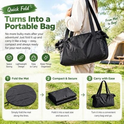 2-in-1 Waterproof Picnic Mat & Foldable Shopping Bag