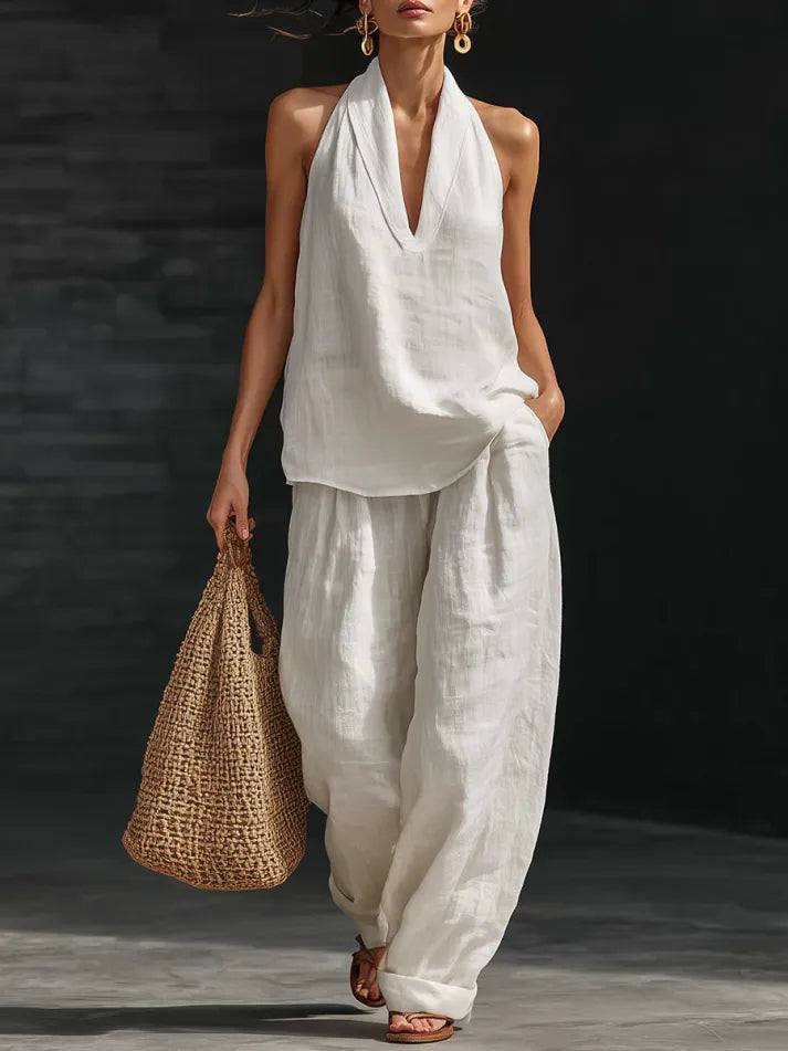 Women's Casual Cozy Minimalist Linen Two-piece Set