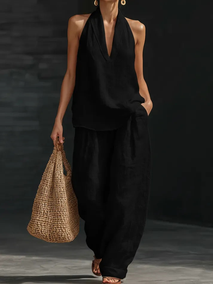 Women's Casual Cozy Minimalist Linen Two-piece Set