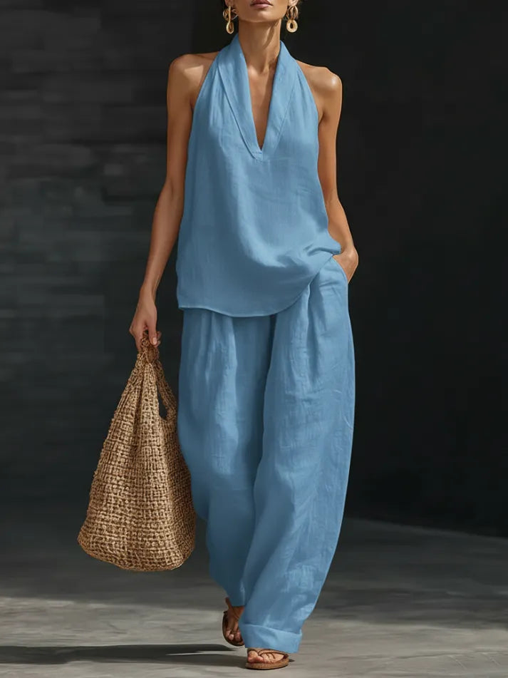 Women's Casual Cozy Minimalist Linen Two-piece Set