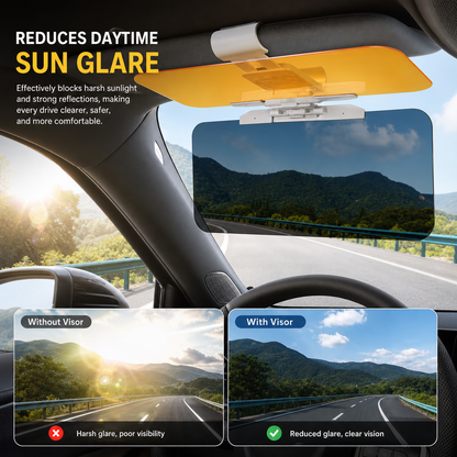 2-in-1 Car Sun Visor Extender – Adjustable Day & Night Anti-Glare Shield