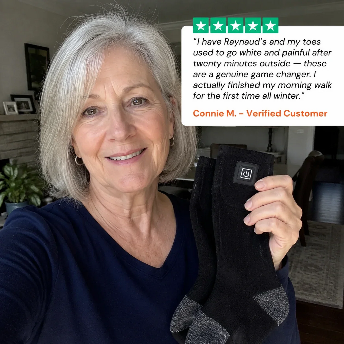 Rechargeable Heated Socks - Adjustable Temperature