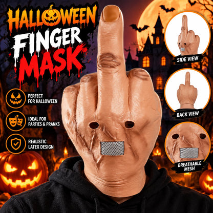 Giant Middle Finger Mask – Realistic Full Face Halloween Costume