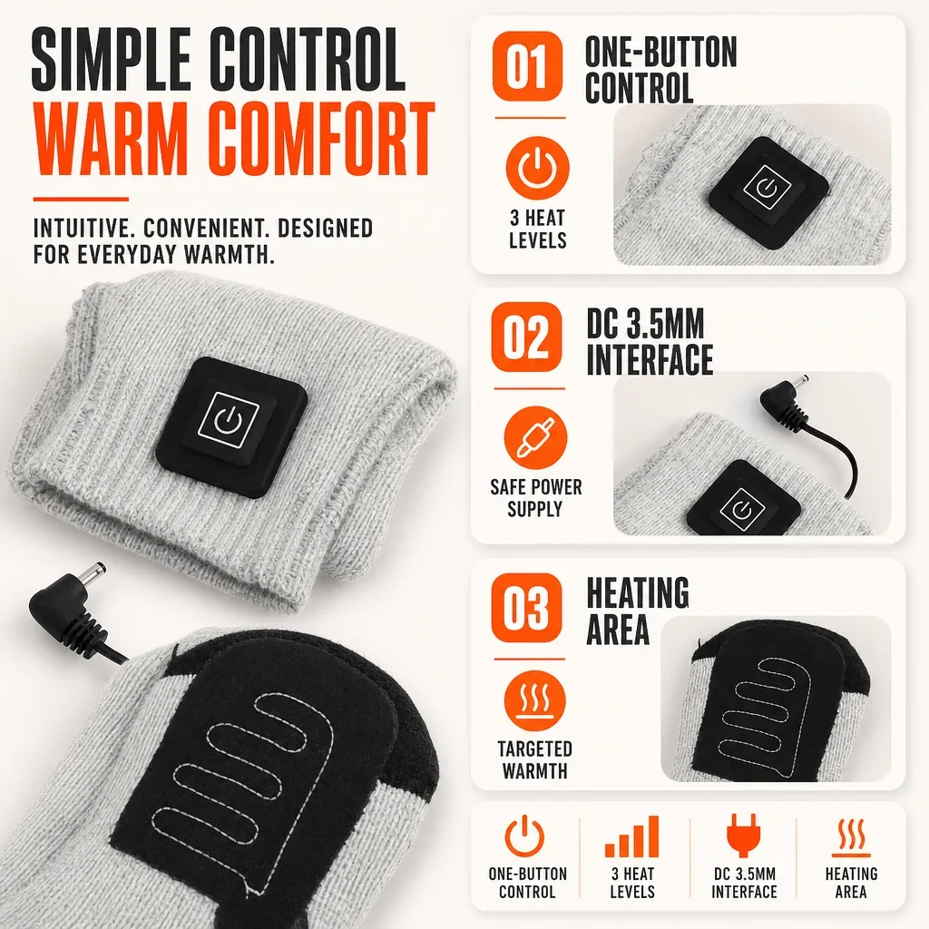 Rechargeable Heated Socks - Adjustable Temperature
