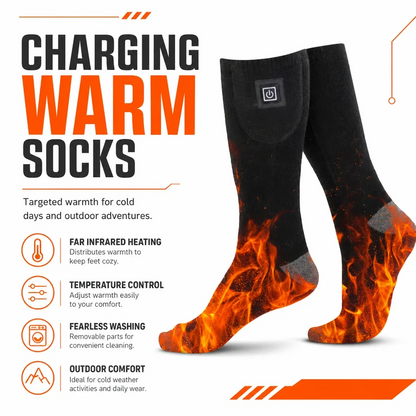 Rechargeable Heated Socks - Adjustable Temperature